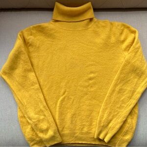 United Colors Of Benetton Yellow Merino Wool Turtleneck Sweater, Women’s Medium